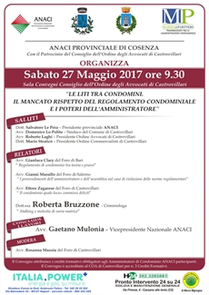 Le liti tra condomini: convegno sabato 27 maggio 2017